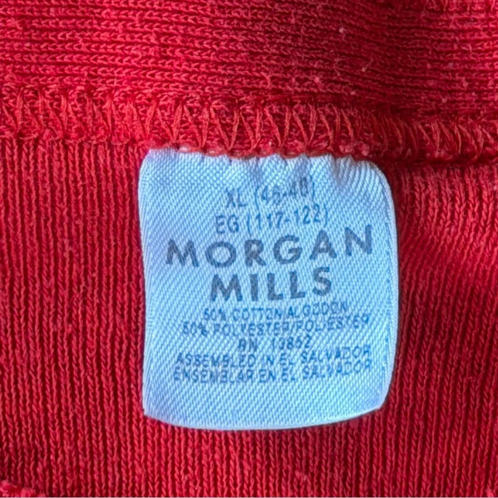 Morgan Mills Long Handles Thermal Union Suit Long Johns Red Vintage Size XL